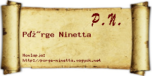 Pörge Ninetta névjegykártya